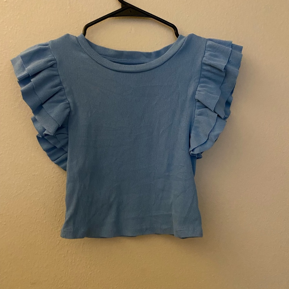 Zara blue cropped top